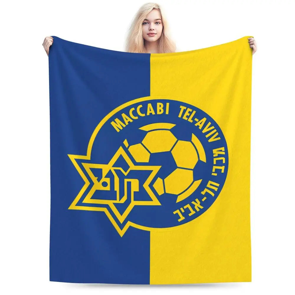 Maccabi Aviv Flannel Throw Blanket Warm Bed Blanket in USA.