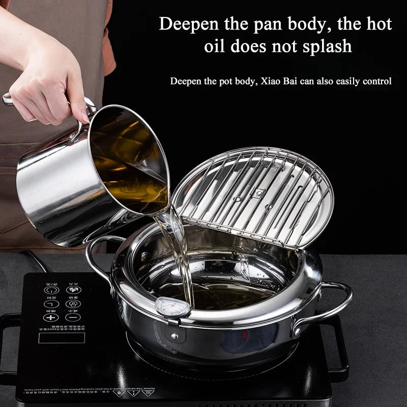 Stainless Steel Pan ,Tempura Fryer Pan, cookware in USA.