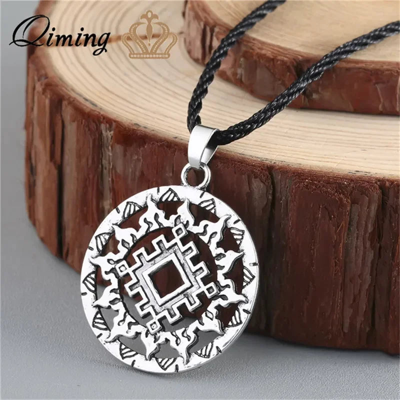 Viking Valknut Pendant Men's Necklace Women Round Pagan in USA