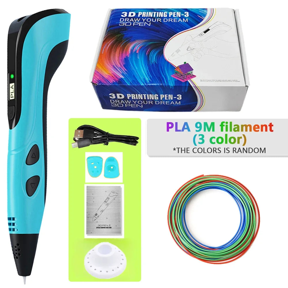 Printing Pen Set Kids Power Supply Pla Filament Travel Case in USA