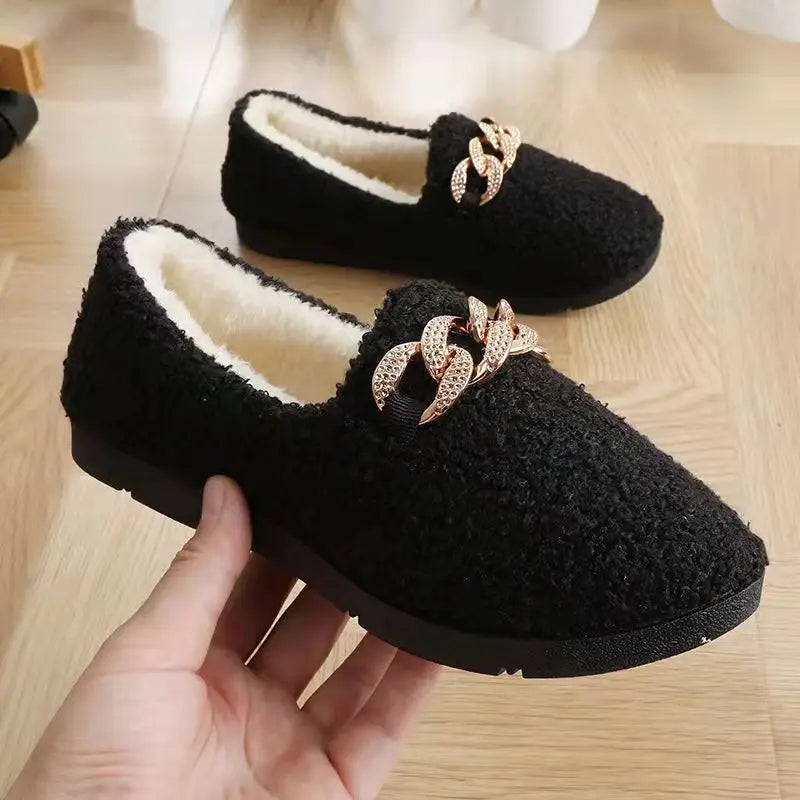 Womens Winter Slippers Warm Short Plush House Shoes in USA