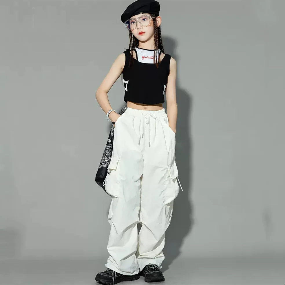 Kids Hip Hop Joggers Pants Girls Cargo Pants Teenage in USA