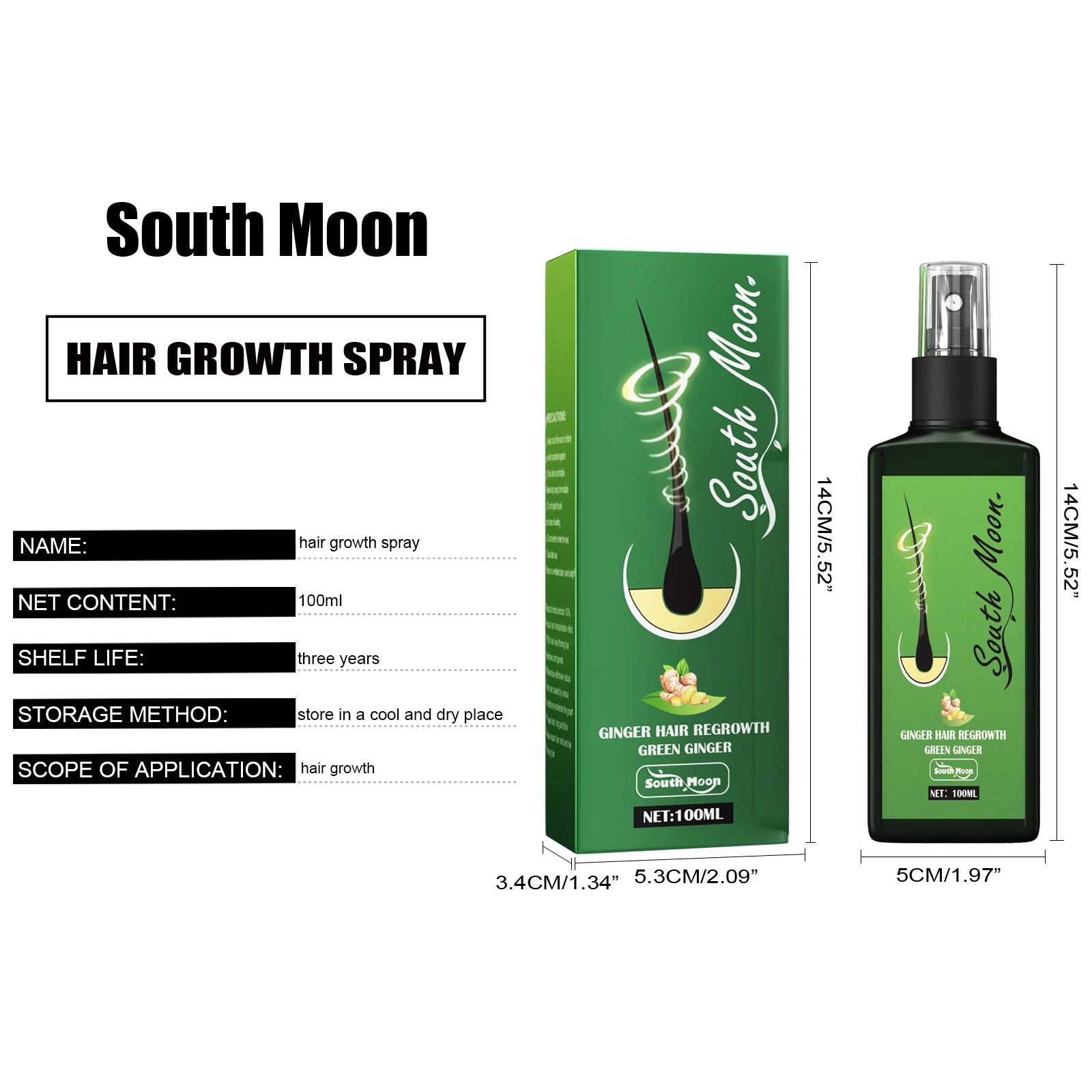 South Moon Green Ginger Hair Regrowth Spray in USA