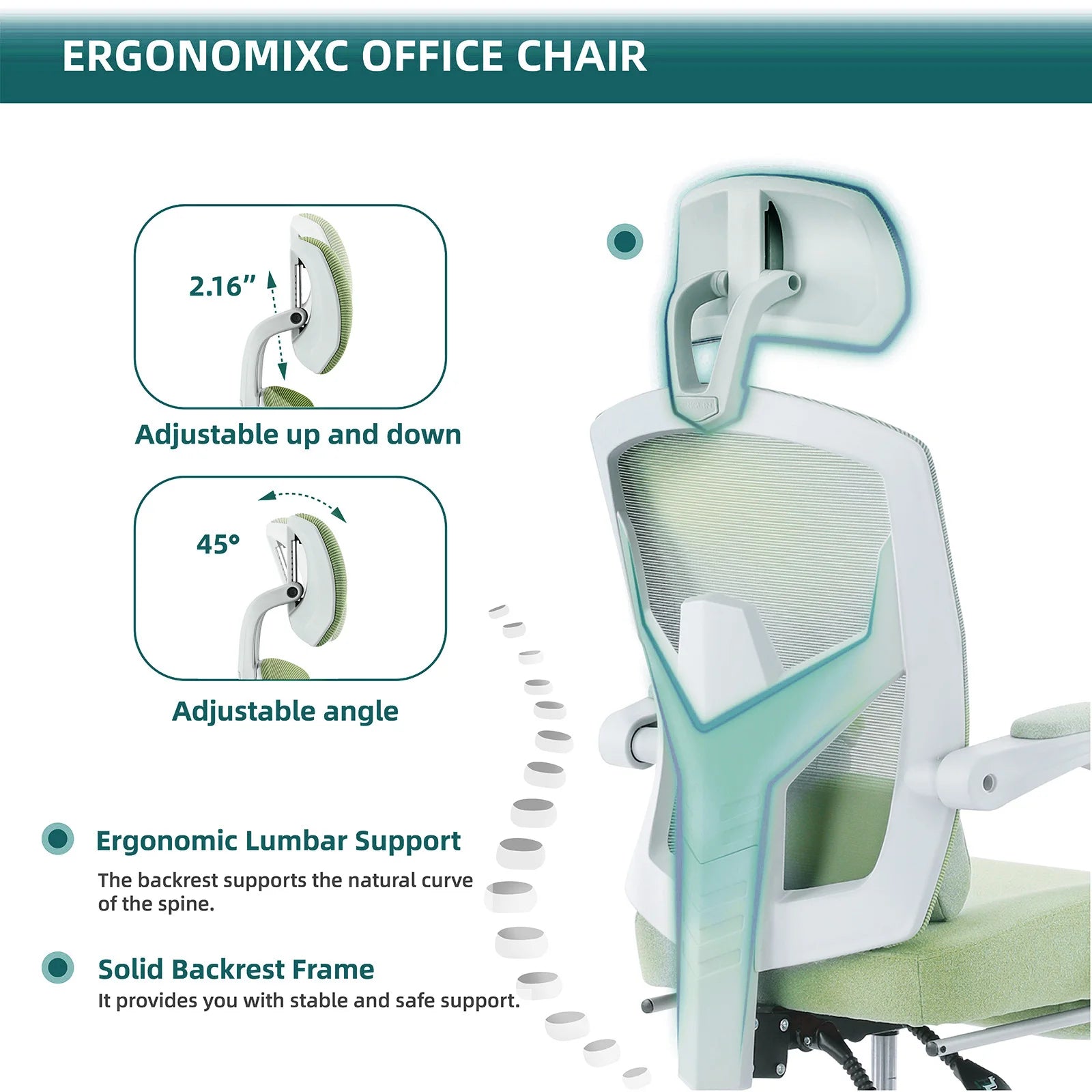 JHK Ergonomic Reclining High Back Mesh Office Chair IN USA.