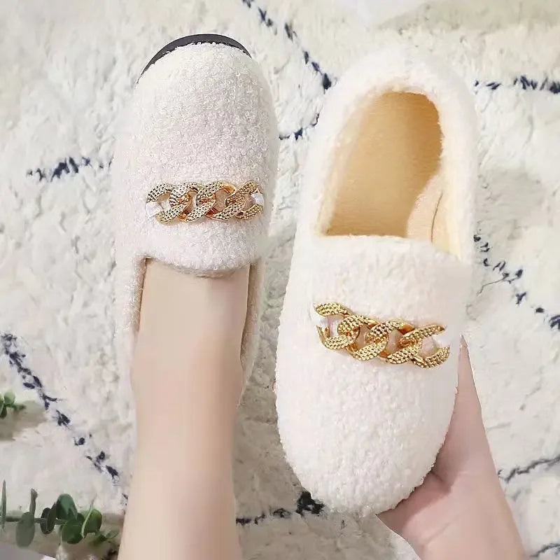 Womens Winter Slippers Warm Short Plush House Shoes in USA