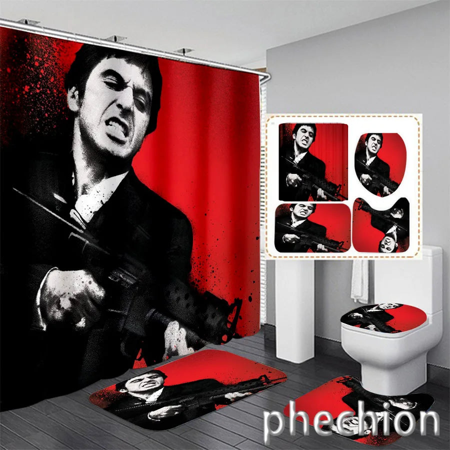 3D Print Scarface Shower Curtain Waterproof Bathroom Curtain in USA.