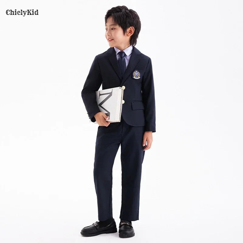 Children School Uniform Girls Jacket Pleated Skirt Suits Boys in USA