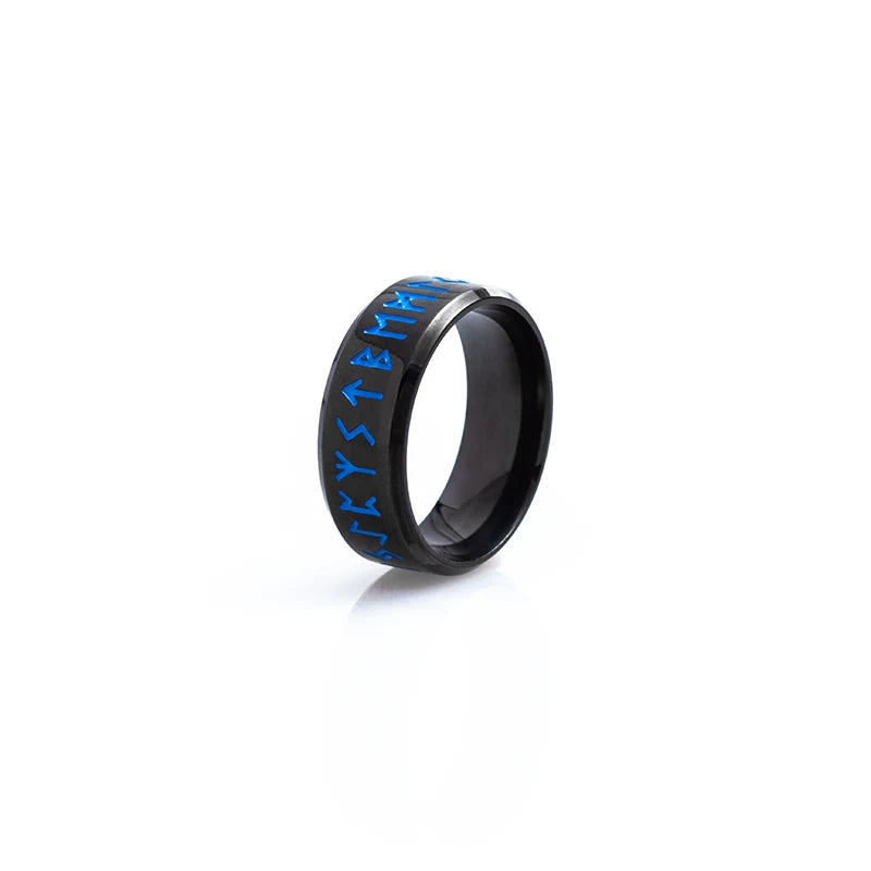 Nordic Retro Viking Rune Ring For Men Women Simple 316L Stainless Stee