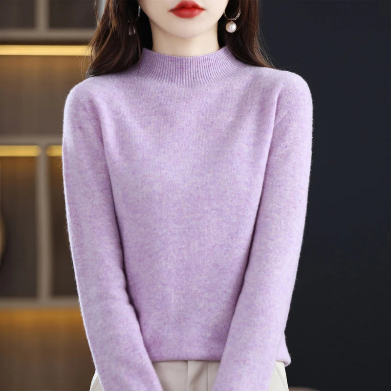 Pure Wool Half-neck Pullover In Autumn And Winter New Cashmere in USA