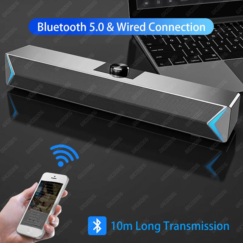 TV Sound Bar Computer Speakers AUX USB Wired Wireless in USA.