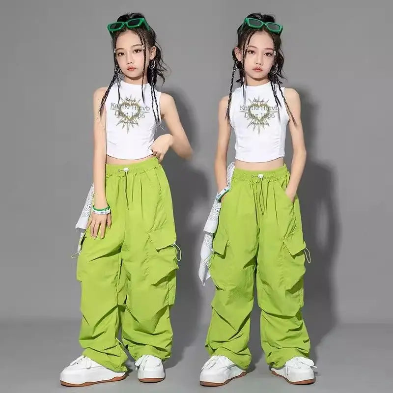 Kids Hip Hop Joggers Pants Girls Cargo Pants Teenage in USA