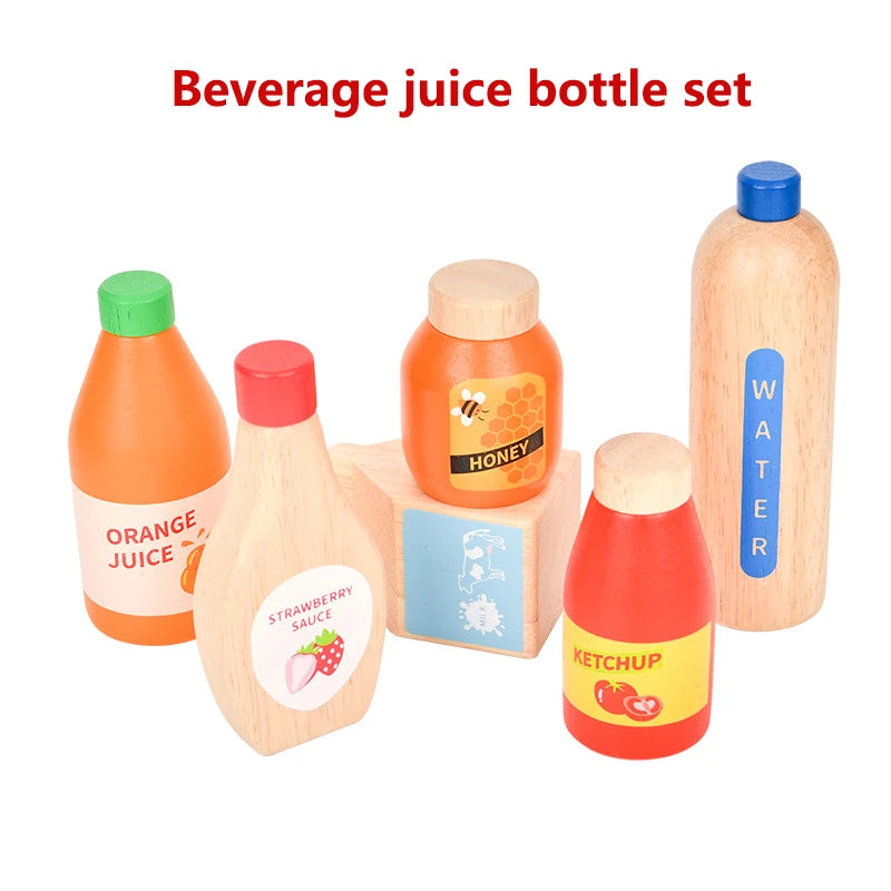 Pretend Play Wooden Toy Drink Set Kitchen Food Toys in USA