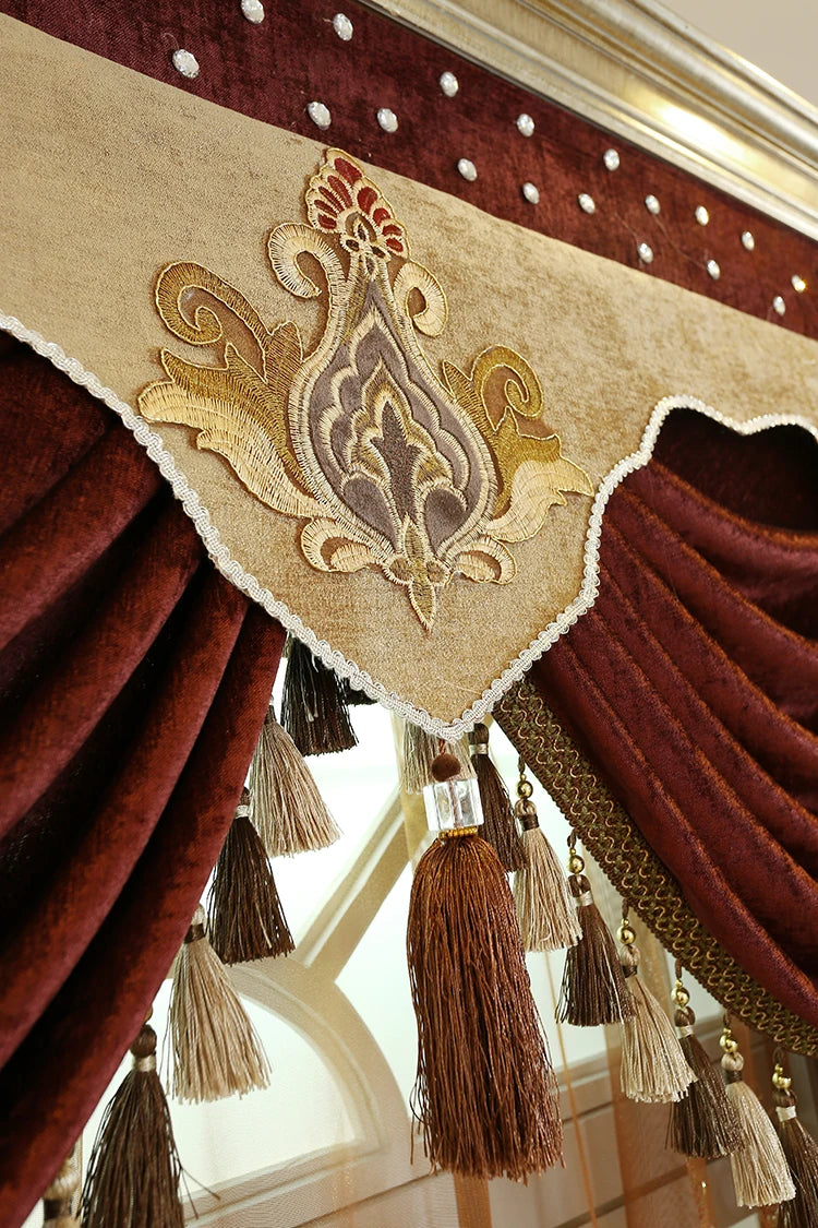 European Luxury Embroidered Curtains Living Room Curtains in USA