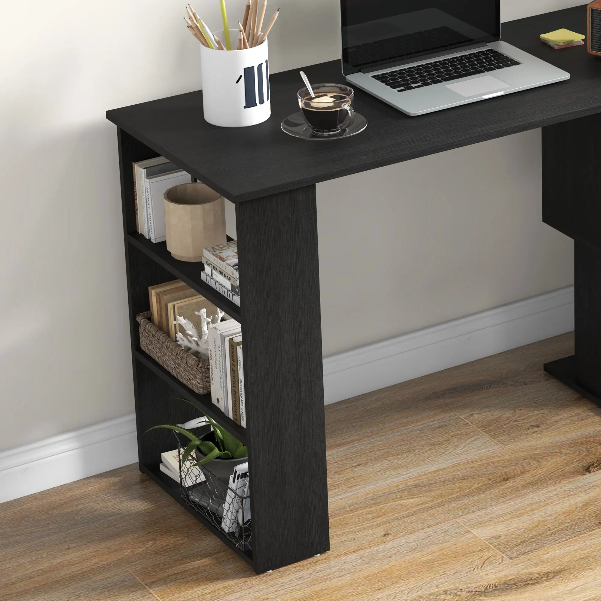 Rotating Home Office Corner Desk and Storage Shelf Combo IN USA.