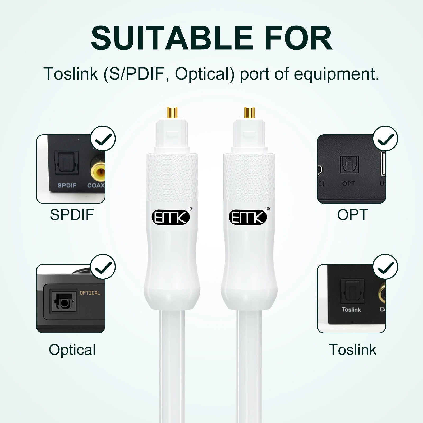 EMK Optical Cable Optical Audio Cable Toslink Cable Optical in USA.