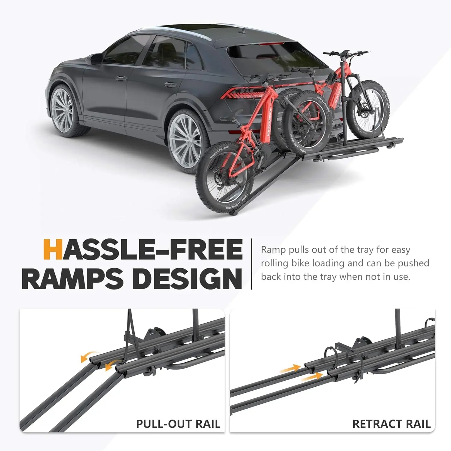 Rack Ramp Hitch Mounted Lockable Bike Racks in USA