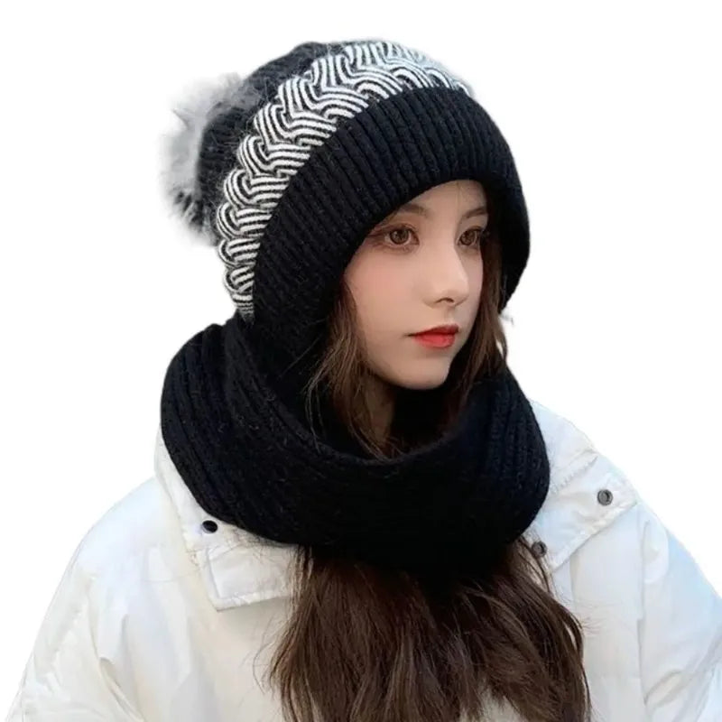 New Super Cute Warm Winter Scarf Hat Gloves Fleece Thickened in USA