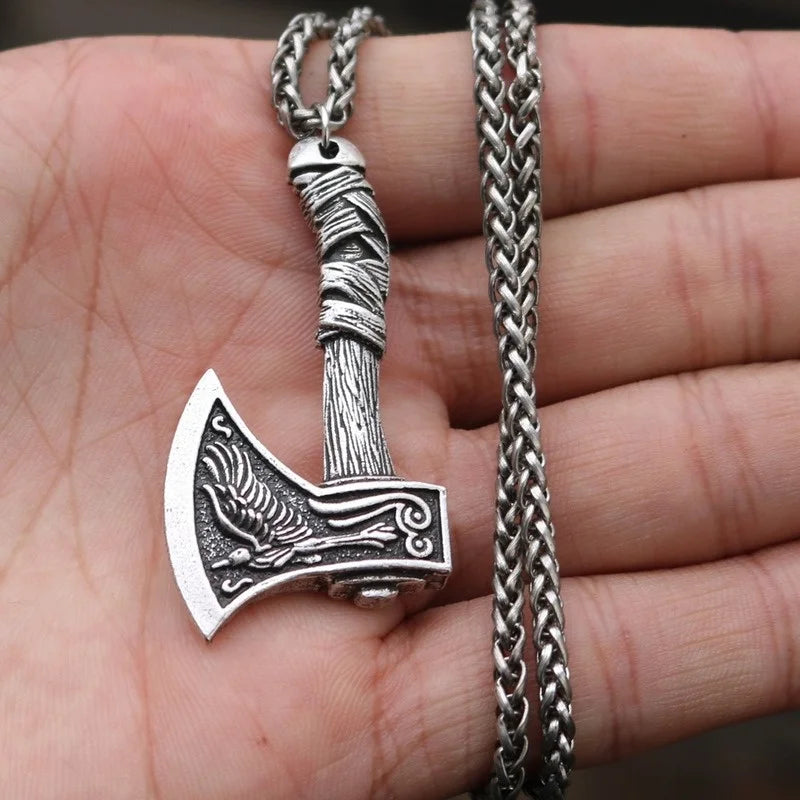 Prairie Wolf Double Sided Viking Tomahawk Pendant Necklace in USA