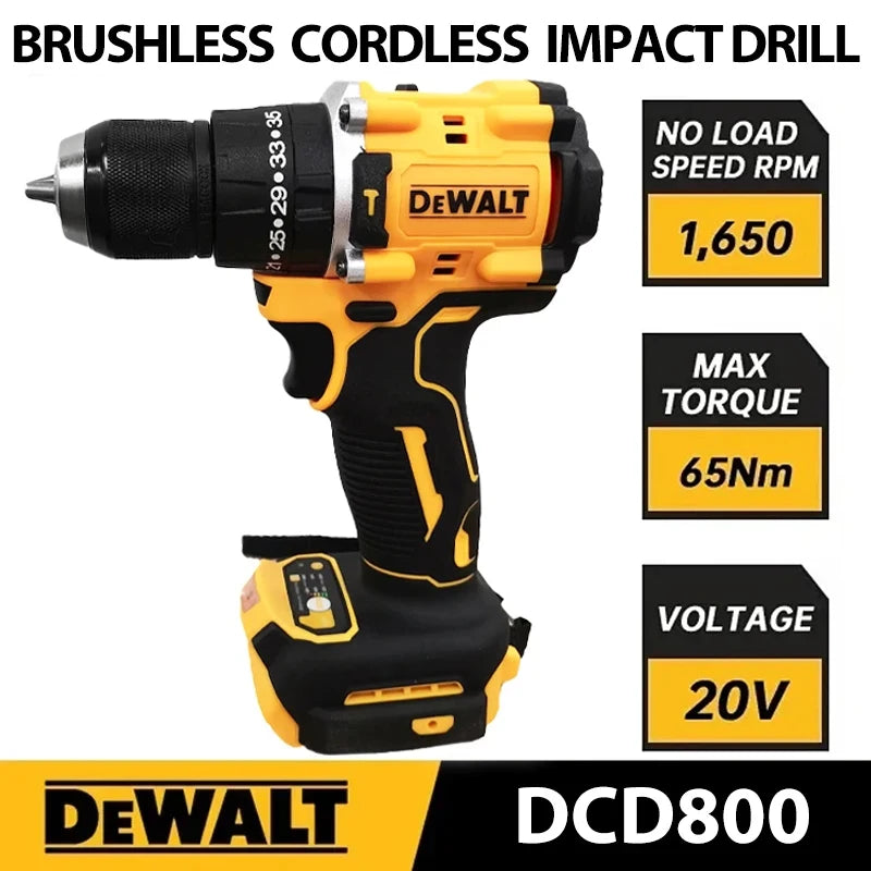 DeWalt DCD800 10MM Electric Drill Brushless Cordless Screwdriver Compa