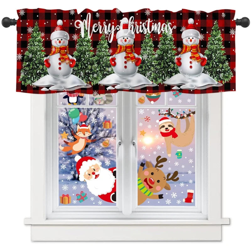 Christmas Window Curtain Christmas Valance Decoration Bedroom in USA