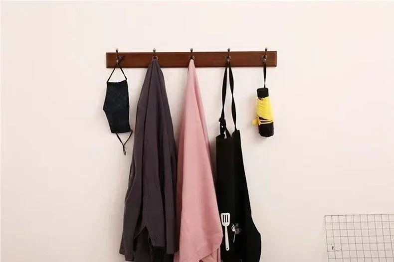 Bathroom Towel Rack Clothes Hanger Walnut Wall Hook