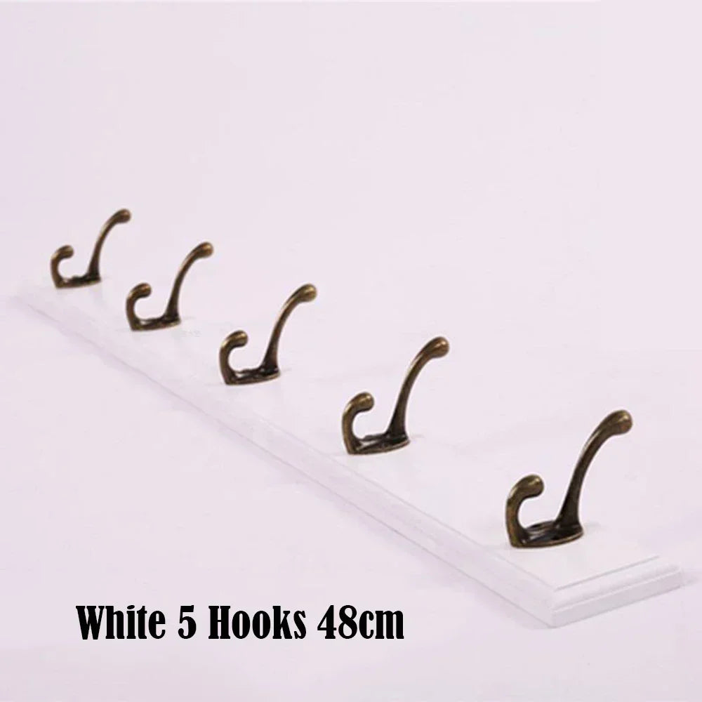 Bathroom Towel Rack Clothes Hanger Walnut Wall Hook