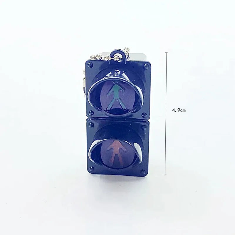 Novelty Simulation Electronic Traffic Light Keychain Pendant in USA