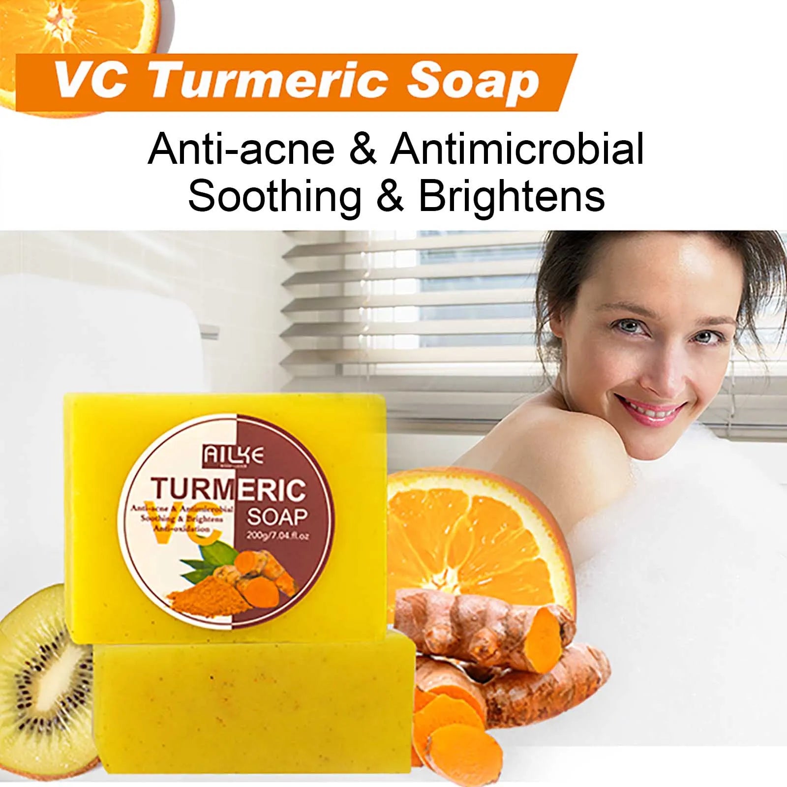 AILKE Natural Turmeric Bath Soa Face & Body in USA