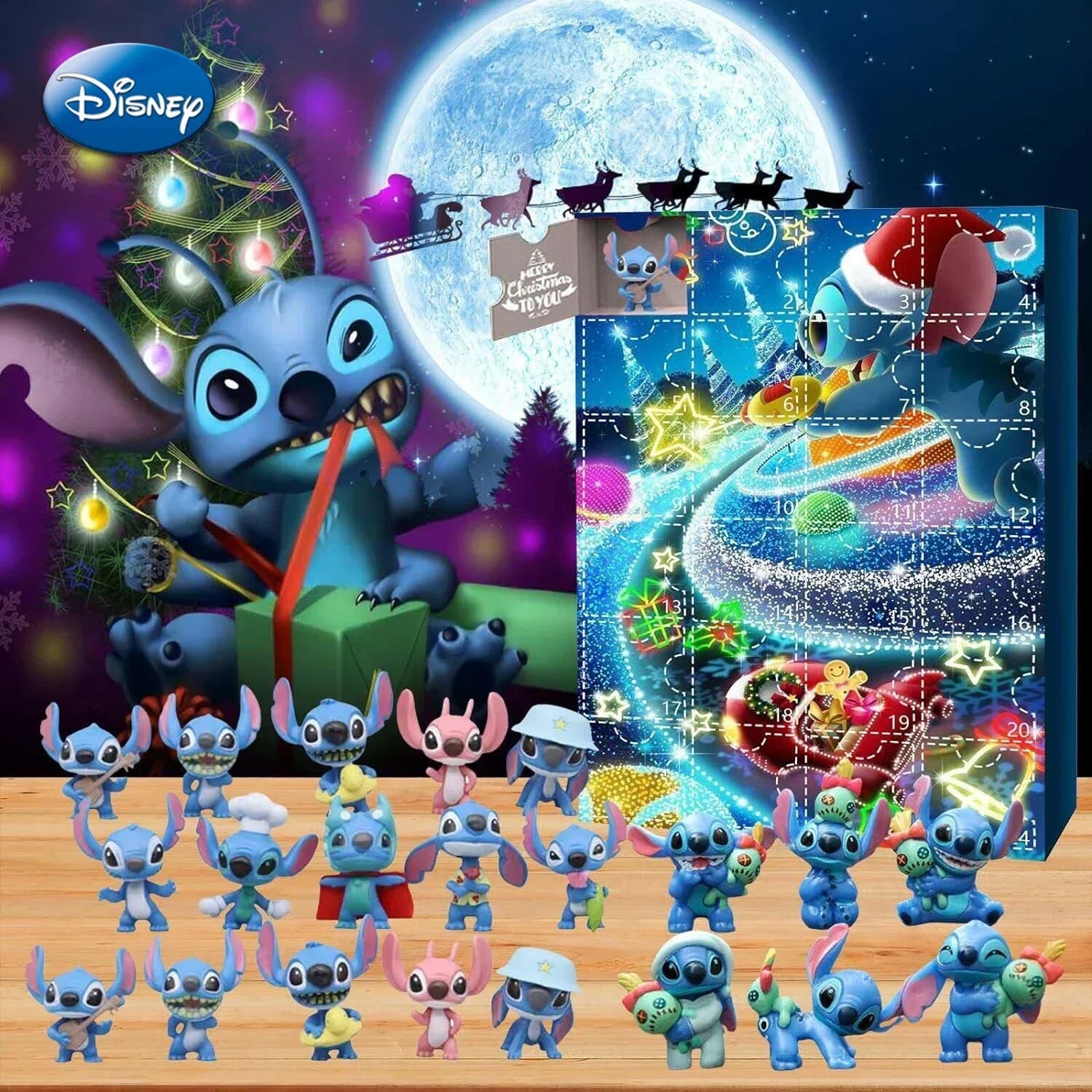 Disney Anime Lilo and Stitch Christmas Advent Calendar Box