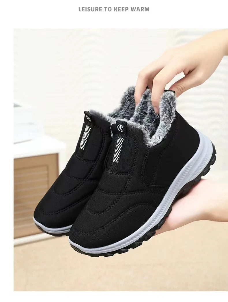 Womens Snow Boots Fur Lined Warm Winter Boots Anti-Slip Ankle Boots Li