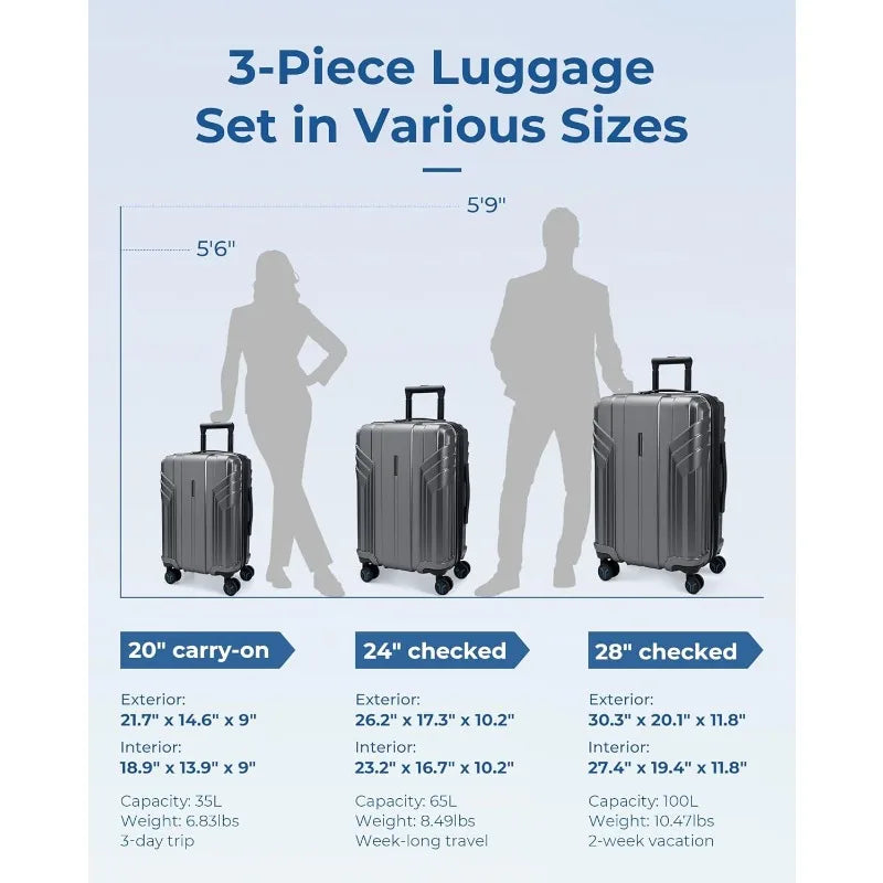 Expandable Carry Luggage Airline Approved Lightweight in USA