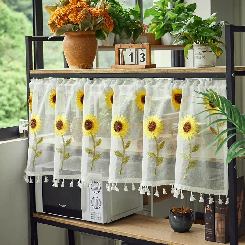 Cotton Fashion Daisy Short Curtains Road Pocket Shade in USA