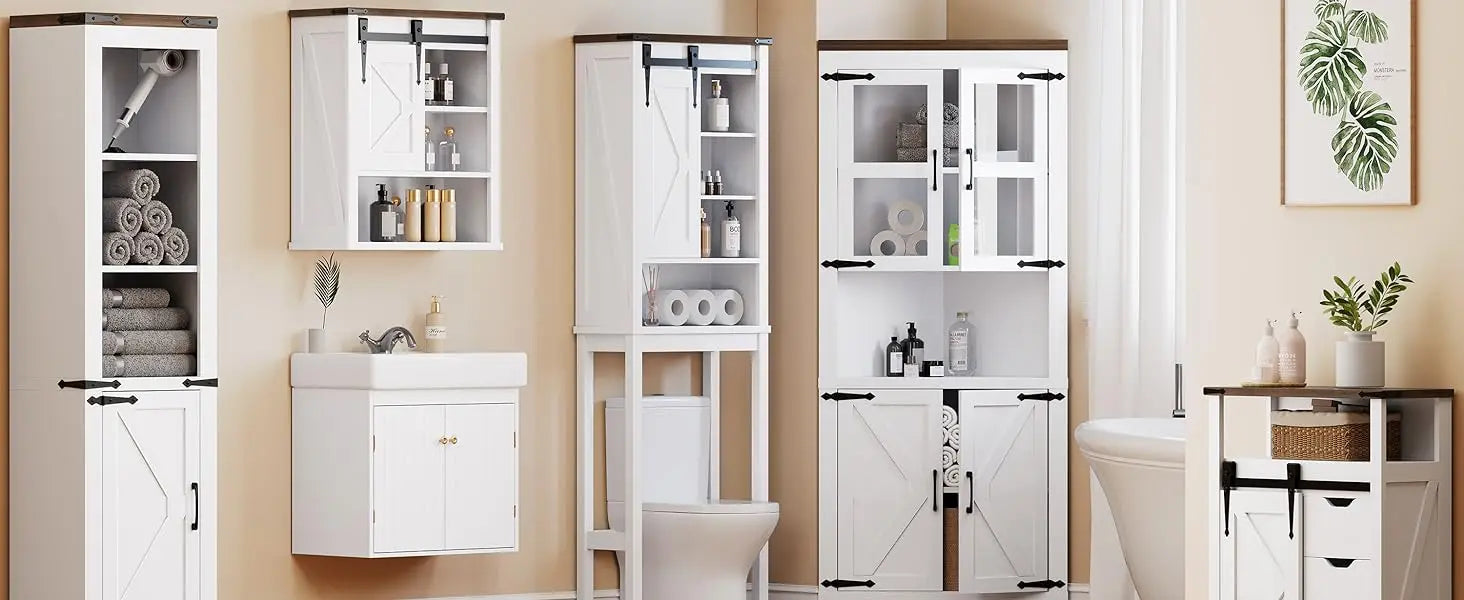 Toilet Storage Cabinet with Adjustable Shelf and Door