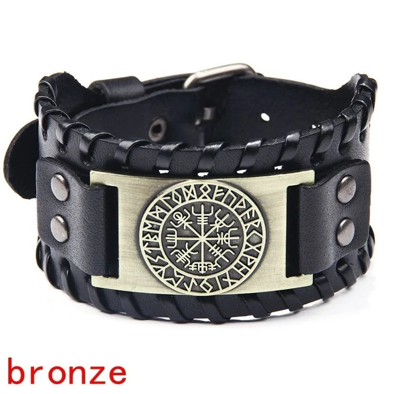 Leather Pirate Compass Bracelet Men's Bracelet in USA