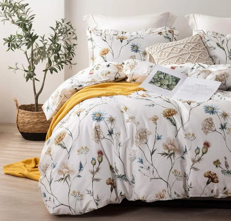 Duvet Cover, Thread Count Cotton Printed Luxury Floral Comforter