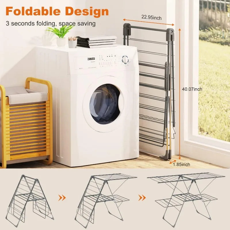 Clothes Drying Rack Foldable, Large Laundry Drying IN USA.