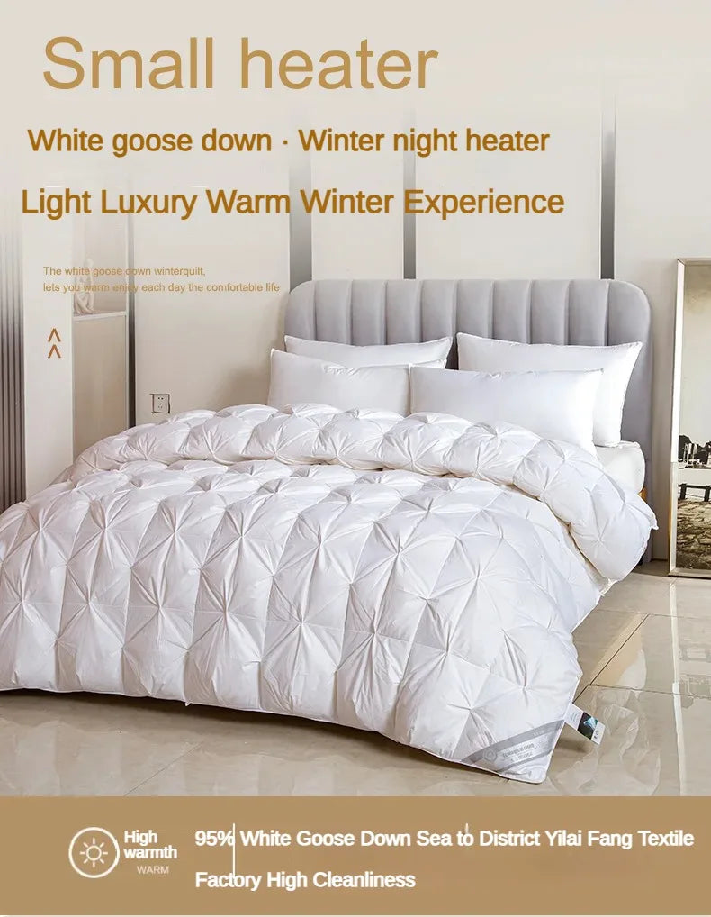 Winter Warm White Goose Down Comforter 95% Cotton Duvet Core