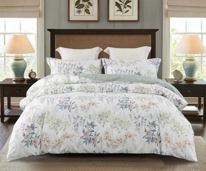 Duvet Cover, Thread Count Cotton Printed Luxury Floral Comforter