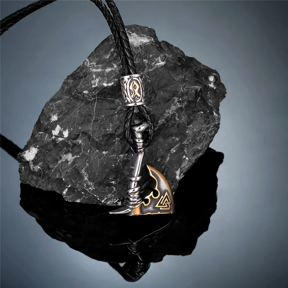 Never Fade Norse Runes Vikings Ax Necklaces Men in USA