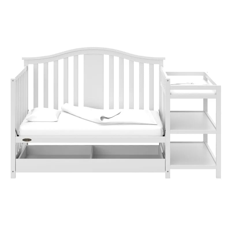 Convertible Crib Changer with Drawer (White) in USA