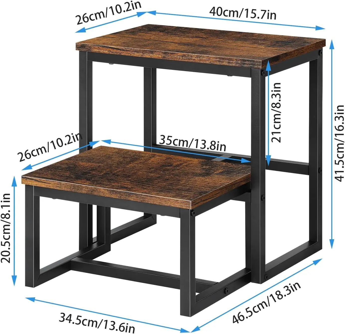 Adult child footstool, heavy-duty sturdy two-step stool,IN USA.