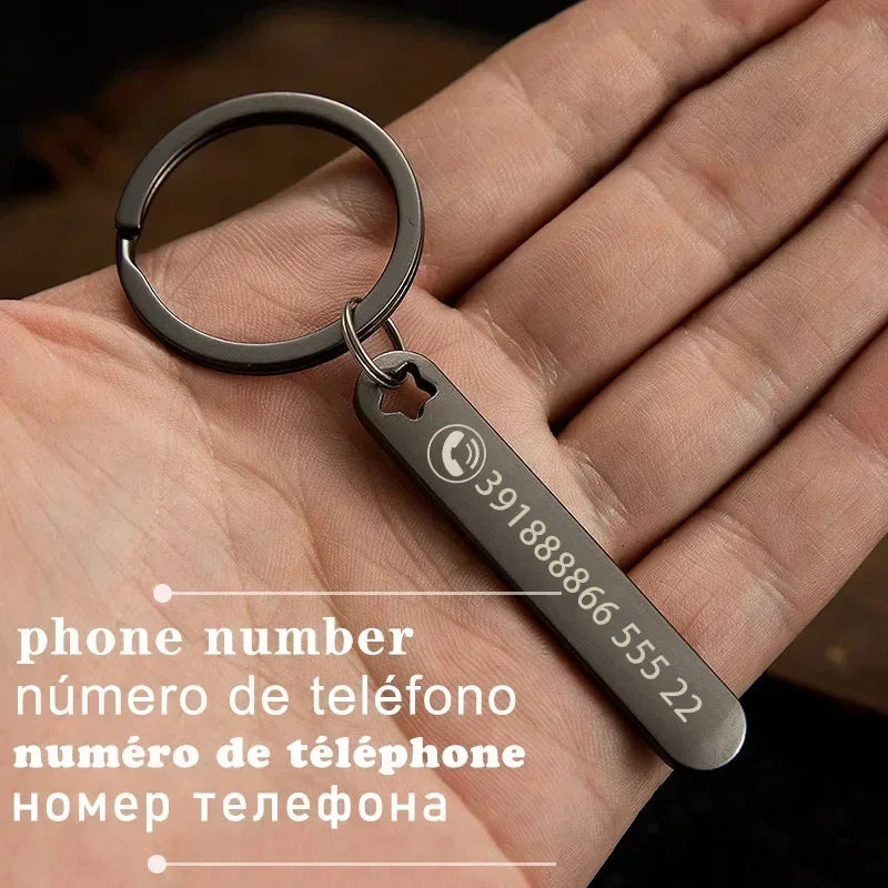 Customized Keyring Car Phone Number Name Gift in USA