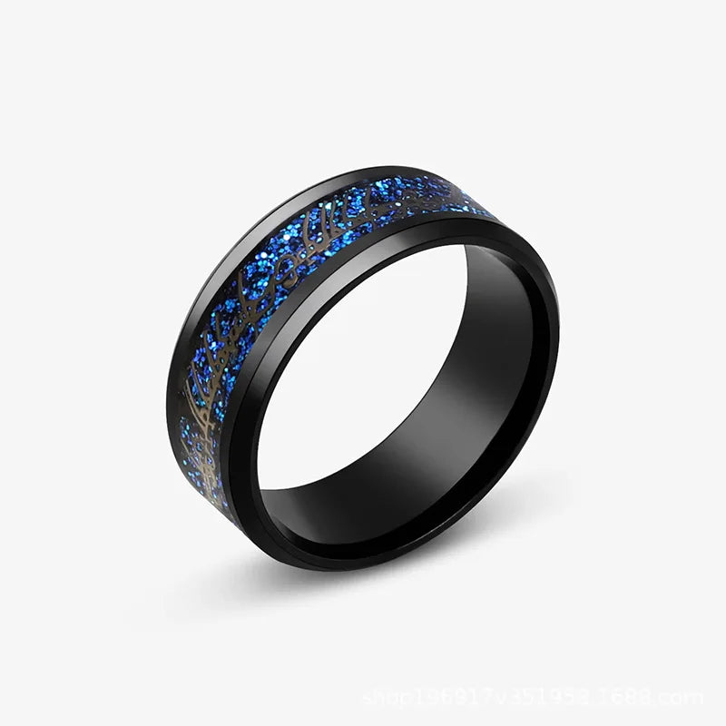 Punk Viking Dragon Black Tungsten Wedding Ring Set in USA