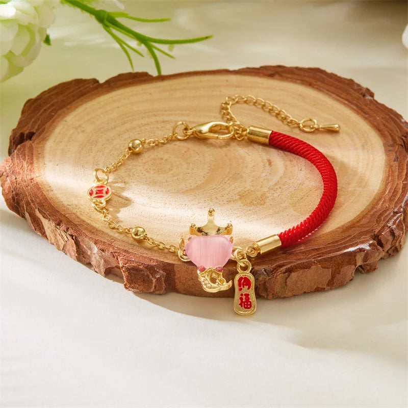 Snake Year Luck Bracelet Women Blessing Amulet in USA