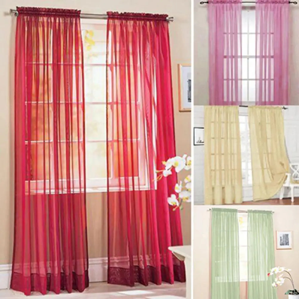 Living Room Curtain Glass Yarn Sheer Window Valance Curtain in USA