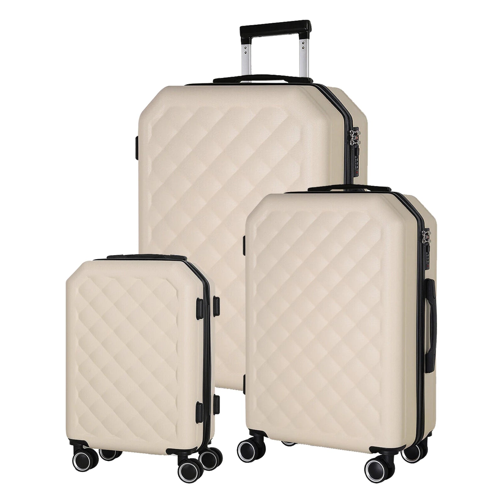 Luggage Set Softside Travel Suitcase Spinner Wheels in USA