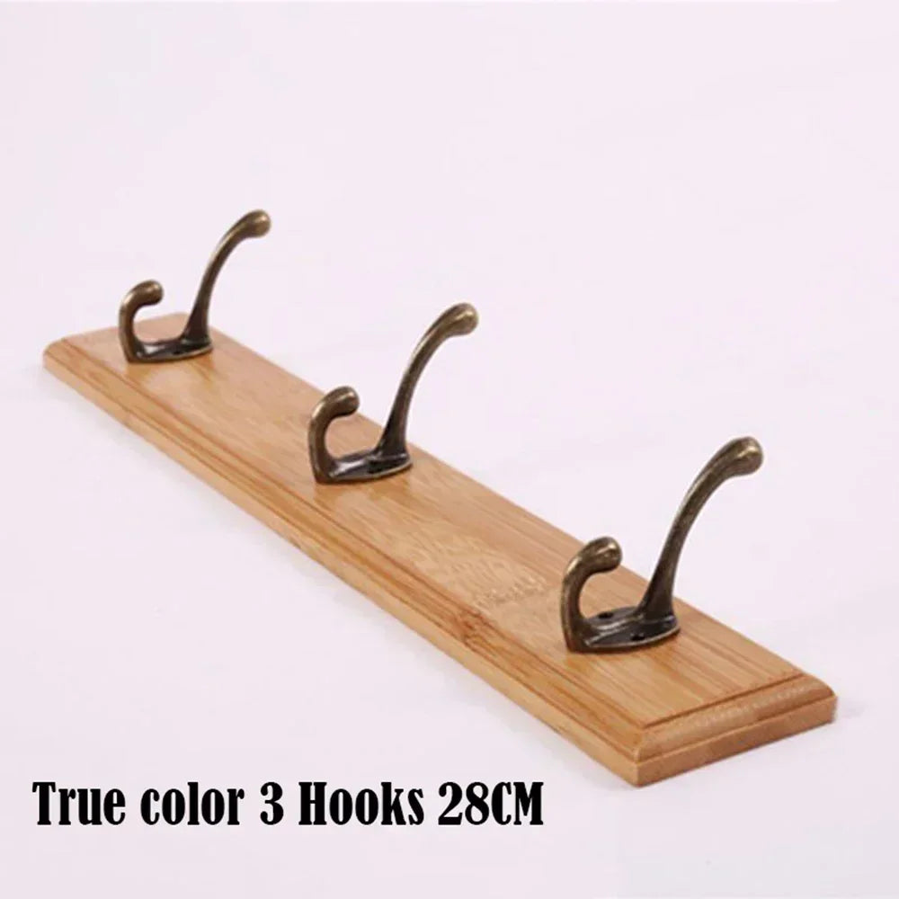 Bathroom Towel Rack Clothes Hanger Walnut Wall Hook