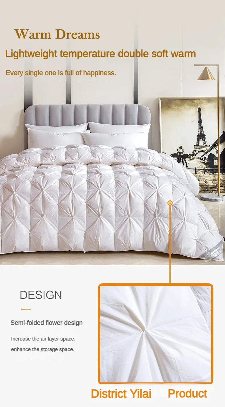 Winter Warm White Goose Down Comforter 95% Cotton Duvet Core