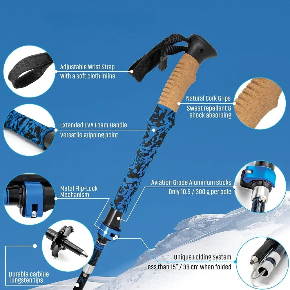 Folding Walking Sticks Lightweight Collapsible Hiking Poles in USA