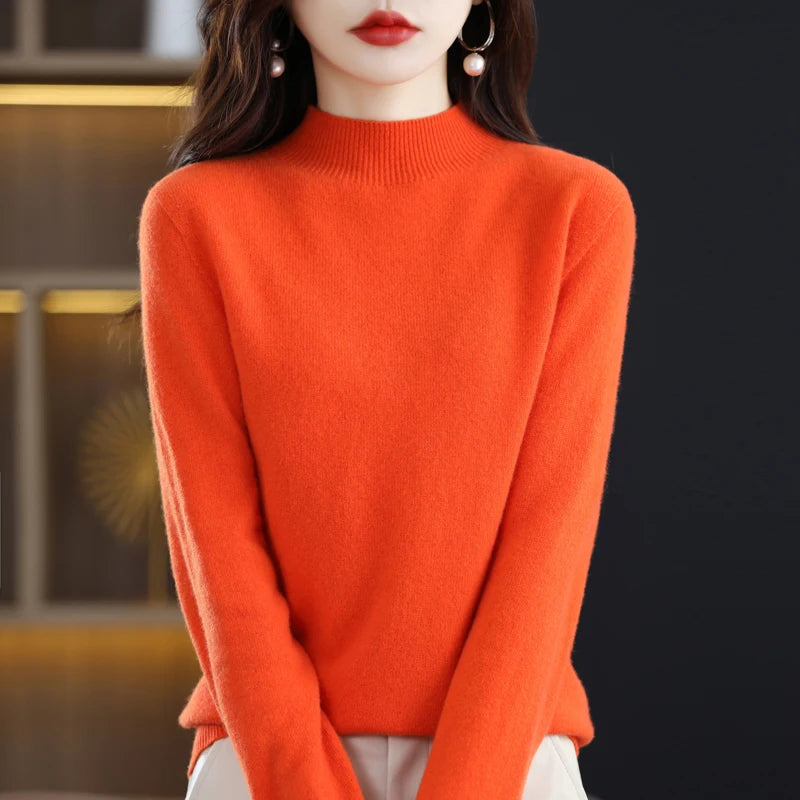 Pure Wool Half-neck Pullover In Autumn And Winter New Cashmere in USA